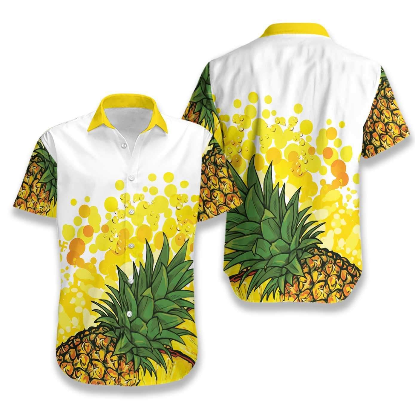 Felacia [Hawaii Shirt] Pineapple Pattern Hawaiian Aloha Shirts-ZX0364
